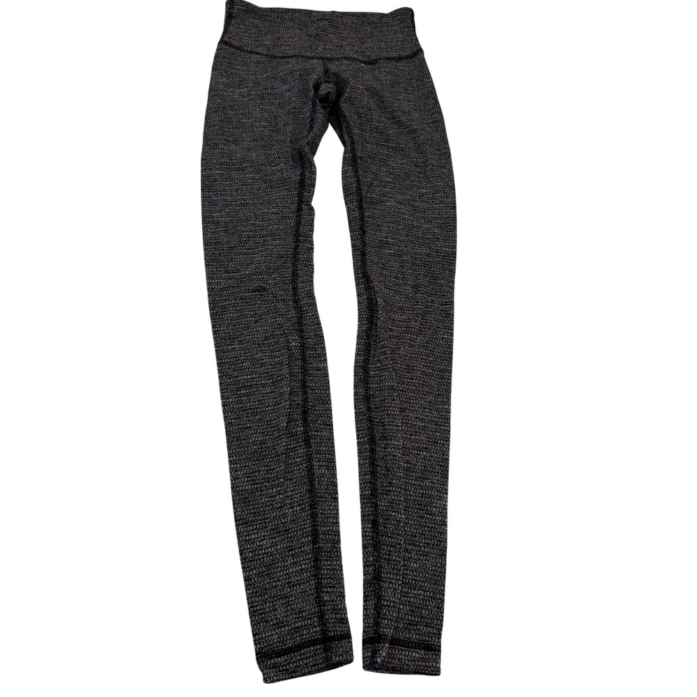 Lululemon Wunder Under High Rise Leggings 25 Space Dye Black White Size 4